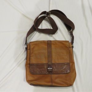 Fossil Brown Messenger Bag with Nylon adjustable strap